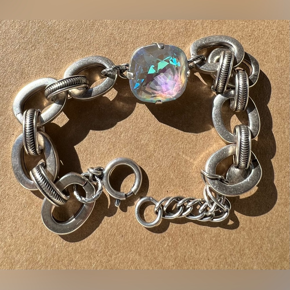 Silver and arctic Swarovski crystal bracelet